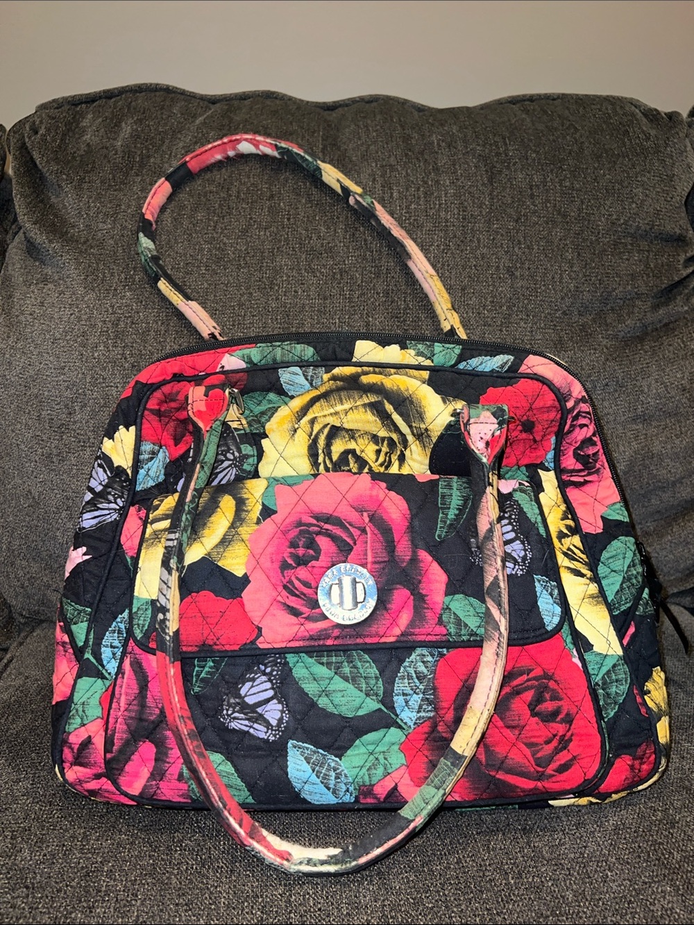 VERA BRADLEY Havana Rose🌹Turn-lock Satchel